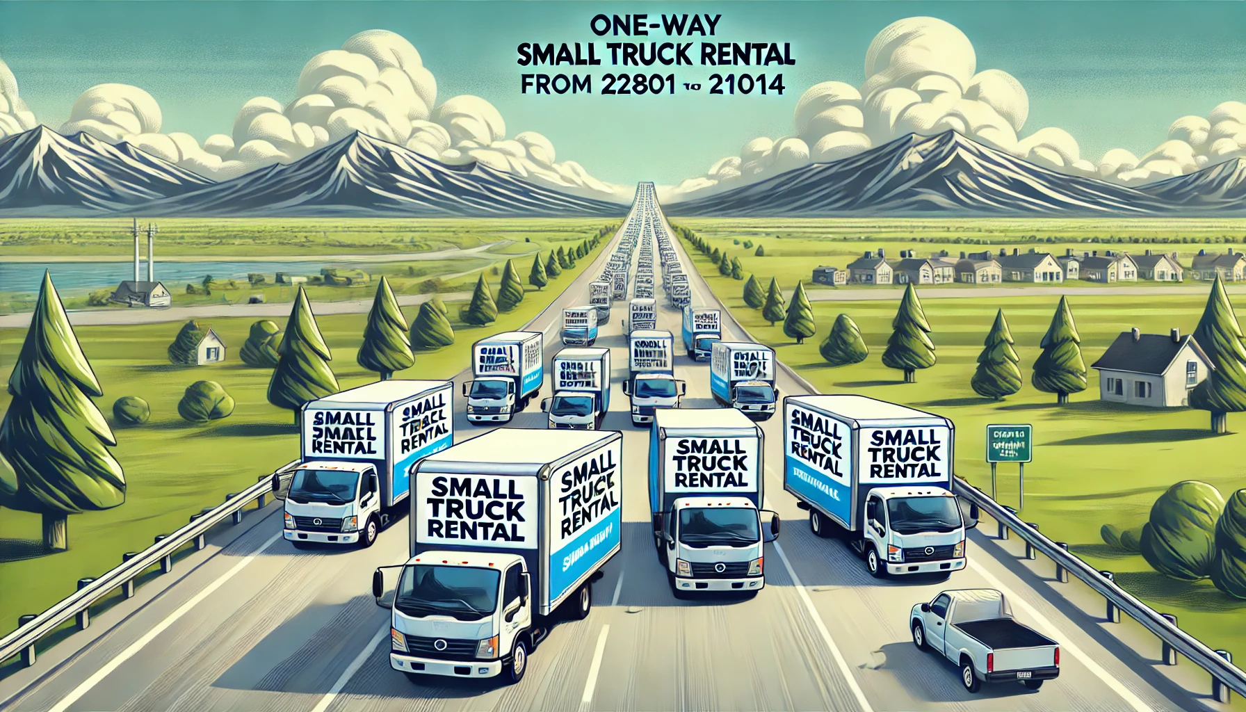 rent a small truck 1 way from 22801 to 21014