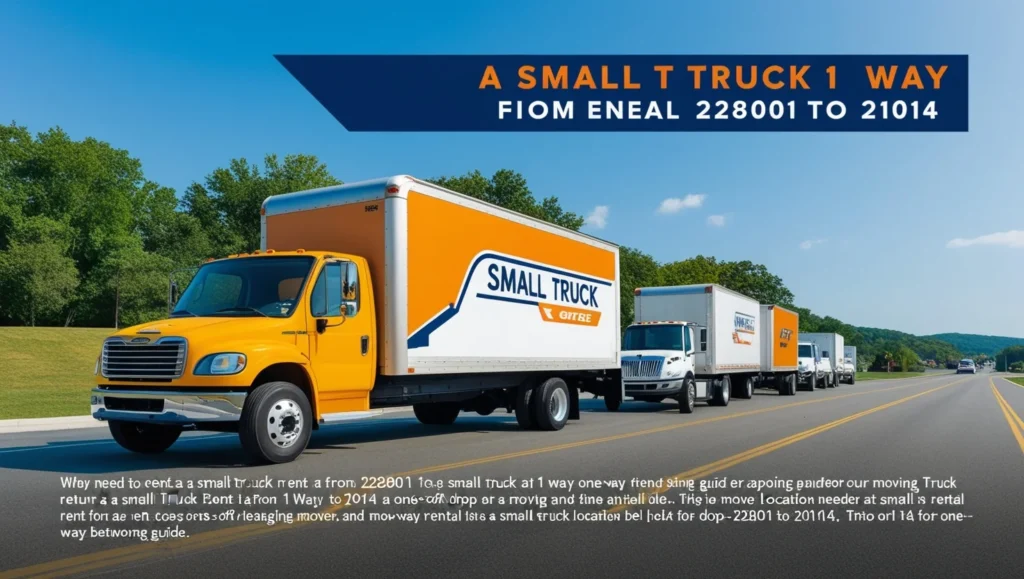 rent a small truck 1 way from 22801 to 21014