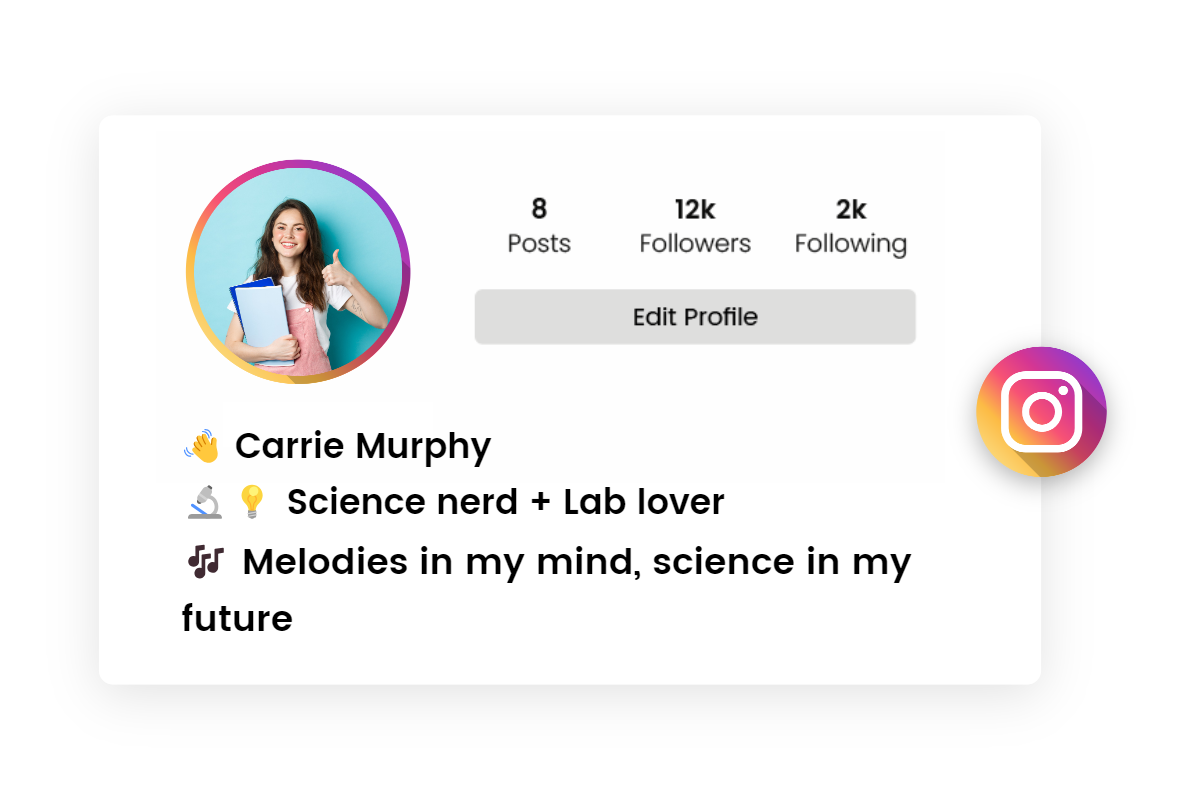 student bio for Instagram