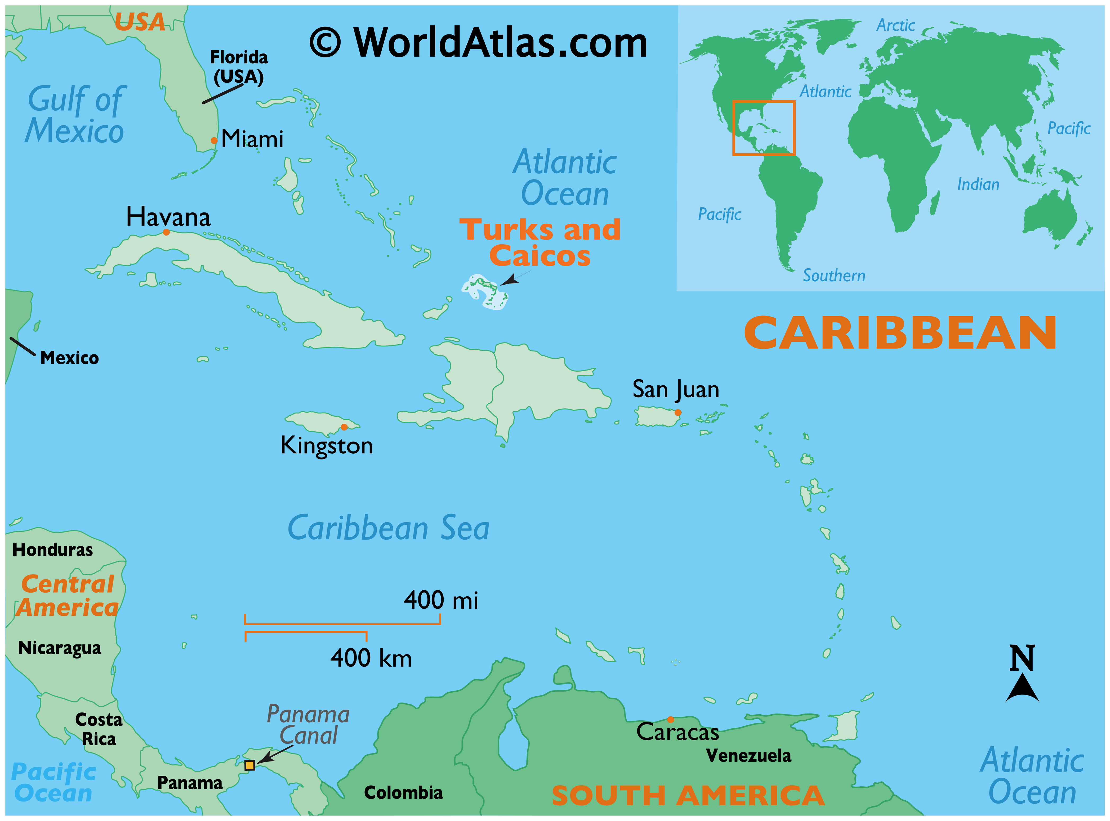 where is Turks and Caicos located